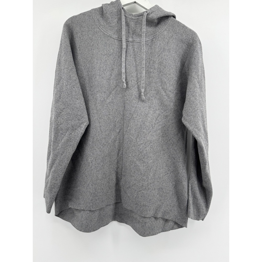 Quince Eco-Soft Oversized Hoodie Heather Grey Knit Sweater Women Medium